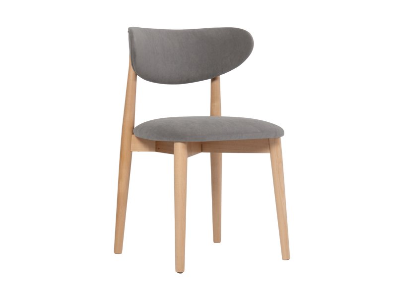 Стул Торвалль Велюр Серый/Натуральный